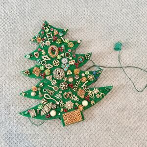 Insane Vintage Felt Jewelry Brooch Pin Christmas Tree Colorful Retro Gorgeous